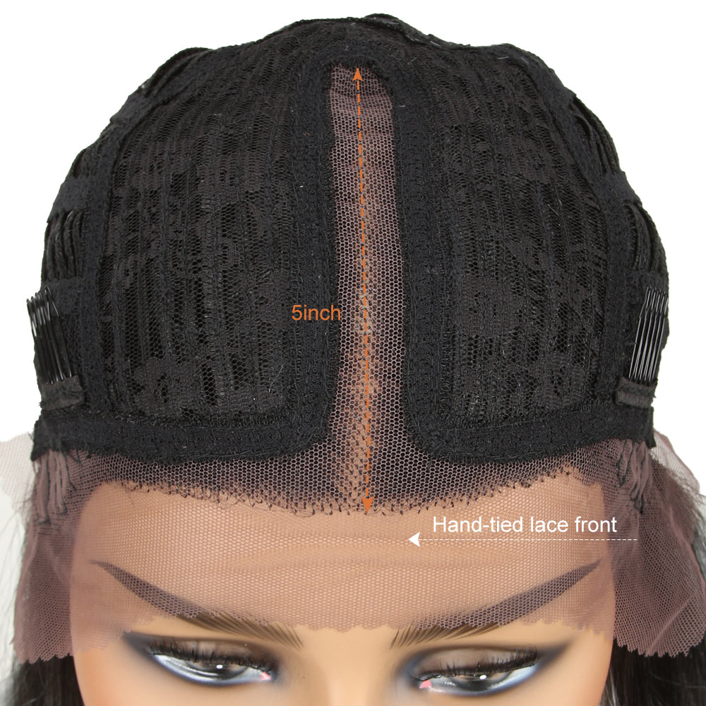 NOBLE Alia Synthetic Lace Front Wigs |9.5 Inch Blunt Cut Short Bob Wig | Ombre Brown Wig - Noblehair