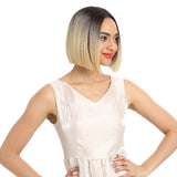 NOBLE Alia Synthetic Short BOB Lace Front Wig |9.5 Inch Blunt Cut Bob Wig |Ombre Blonde Wig - Noblehair