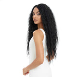 NOBLE Easy 360 Synthetic Lace Front Wig | 29 Inch Curly Wave | Natural Black | Aurora - Noblehair