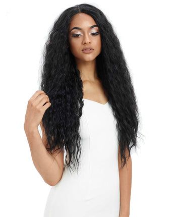 NOBLE Easy 360 Synthetic Lace Front Wig | 29 Inch Curly Wave | Natural Black | Aurora - Noblehair
