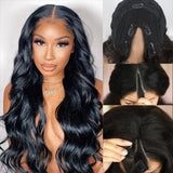 V Part Upart Body Wave Wigs Upgrade U Part Human Hair Wig