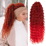 Synthetic Braid Hair Ombre wine red 22 Inch Deep Wave Braiding Hair Extension
