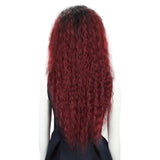 NOBLE 13*4 Synthetic Lace Frontal Wigs | 30 Inch Curly Wave Dark Red Wig| Beyonce - Noblehair