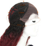 NOBLE 13*4 Synthetic Lace Frontal Wigs | 30 Inch Curly Wave Dark Red Wig| Beyonce - Noblehair