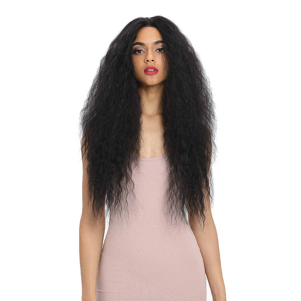 NOBLE Beyonce 13*4 Synthetic Lace Frontal Wigs | 30 Inch Curly Wave Wig丨1B by Noble - Noblehair