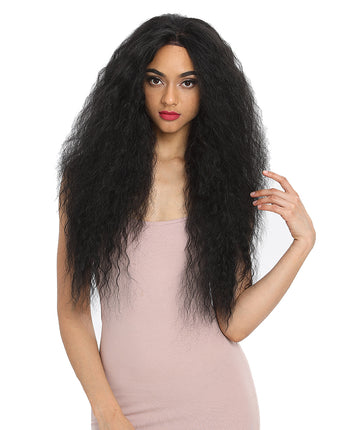 NOBLE Beyonce 13*4 Synthetic Lace Frontal Wigs | 30 Inch Curly Wave Wig丨1B by Noble - Noblehair