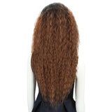 NOBLE 13*4 Synthetic Lace Frontal Wigs | 30 Inch Curly Wave Chestnut Brown Wig | Beyonce - Noblehair