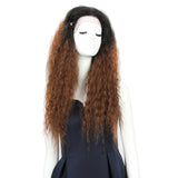 NOBLE 13*4 Synthetic Lace Frontal Wigs | 30 Inch Curly Wave Chestnut Brown Wig | Beyonce - Noblehair