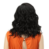 NOBLE Synthetic Lace Front Wig | 18 Inch Wavy Lob | Classic Black | Capri - Noblehair
