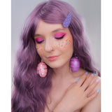 NOBLE Synthetic Long Wavy Wig with Bangs | 30 Inch Synthetic Curly Loose wigs | Ash Purple | Craib - Noblehair