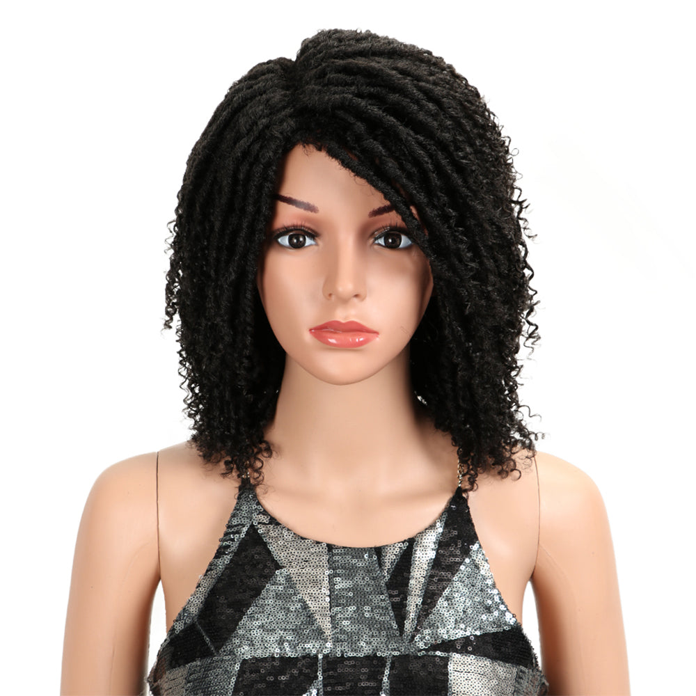 NOBLE Synthetic Afro Wigs For Black Women | 13 Inch Dreadlocks  Black Wig | Diana - Noblehair