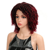 NOBLE Synthetic Afro Wigs For Black Women | 13 Inch Dreadlocks Ombre Red Wig | Diana - Noblehair