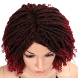 NOBLE Synthetic Afro Wigs For Black Women | 13 Inch Dreadlocks Ombre Red Wig | Diana - Noblehair