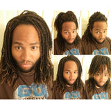 NOBLE Synthetic Afro Wigs For Black Women | 22 Inch Over Shoulder Dreadlocks Brown Wig | Dominic - Noblehair