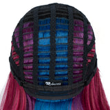 Designer Pick 12 Inch Long 3 Inch Lace Part Front Streaks Color Synthetic Wig