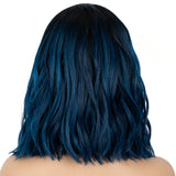 Designer Pick 12 Inch Long Ombre Blue Color Lace Part Synthetic Wig