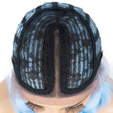 Designer Pick 13.5 Inch Long Ombre Blue Color Lace Part Synthetic Wig