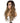 Designer Pick 28 Inch Long Ombre Brown Blonde Color Lace Part Synthetic Wig