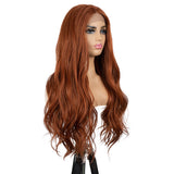 Designer Pick 29 Inch Long 6 Inch M Lace Part Ginger Orange Color Synthetic Wig