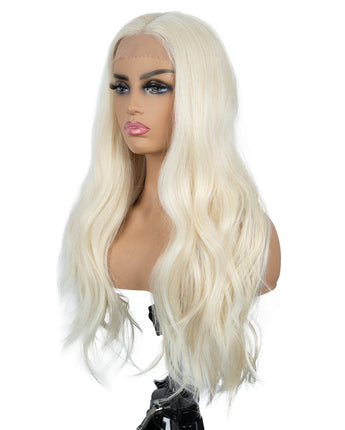 Designer Pick 26 Inch Long 13*4 Lace Part Playboy Blonde Color Synthetic Wig