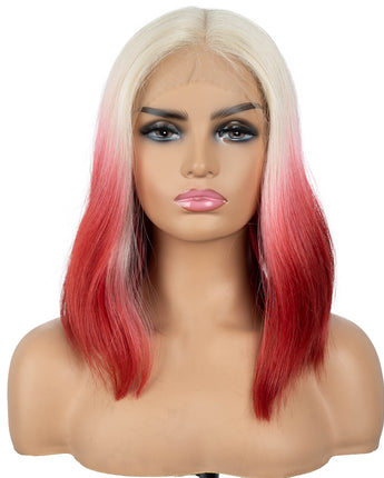 Designer Pick 13.5 Inch Long 5 Inch Lace Part Ombre Color Synthetic Wig