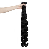 30 Inch Long 3 Body Wave Bundles With 4*2 Closure Imitation Human Hair Synthetic Hair Extension