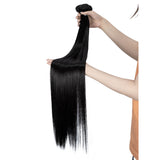 30 Inch Long 3 Straight Bundles With 4*2 Closure Imitation Human Hair Synthetic Hair Extension