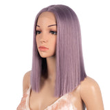 13.5 Inch Blunt Cut Bob Lace Front Wig | Pastel Pink| Shakia
