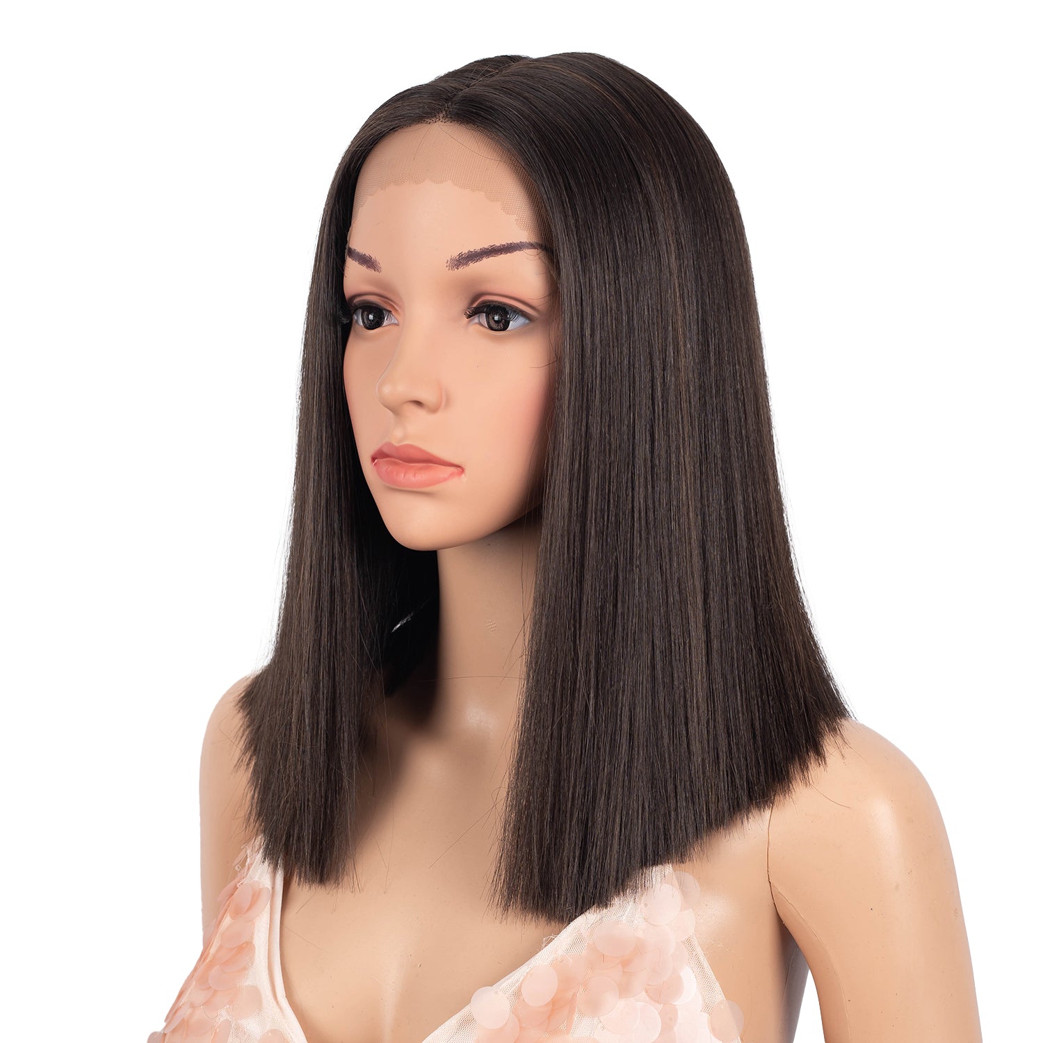 13.5 Inch Blunt Cut Bob Lace Front Wig | Pastel Pink| Shakia