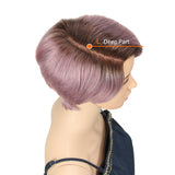 NOBLE Human Hair Lace Wig | 9 Inch Short Straight Bob | Light Purple | R Scarlett - Noblehair