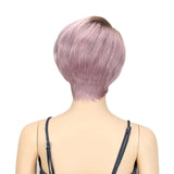 NOBLE Human Hair Lace Wig | 9 Inch Short Straight Bob | Light Purple | R Scarlett - Noblehair