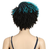 NOBLE Synthetic Afro Wigs For Black Women | 9.5 Inch Short Dreadlocks | Blue Highlight | RJO - Noblehair