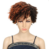 NOBLE Synthetic Afro Wigs For Black Women | 9.5 Inch Short Dreadlocks | Blonde Highlight | RJO - Noblehair