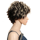 NOBLE Synthetic Afro Wigs For Black Women | 9.5 Inch Short Dreadlocks | Blonde Highlight | RJO - Noblehair