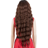 NOBLE Easy 360 Synthetic Lace Front Wigs | 31 inch Long Water Wave Wig| E+U Lace Part Chesnut Wig EDGRA - Noblehair