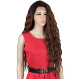 NOBLE Easy 360 Synthetic Lace Front Wigs | 31 inch Long Water Wave Wig| E+U Lace Part Chesnut Wig EDGRA - Noblehair