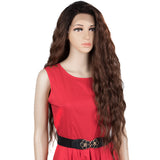 NOBLE Easy 360 Synthetic Lace Front Wigs | 31 inch Long Water Wave Wig| E+U Lace Part Chesnut Wig EDGRA - Noblehair