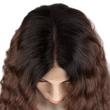 NOBLE Easy 360 Synthetic Lace Front Wigs | 31 inch Long Water Wave Wig| E+U Lace Part Chesnut Wig EDGRA - Noblehair