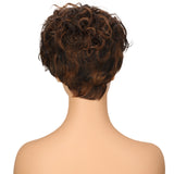 NOBLE Human Hair Wig | 10 Inch Short Curly Pixie | Mixed Color | Amna - Noblehair