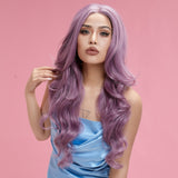 NOBLE Wilma Synthetic 13*4 Lace Frontal Wigs With Baby Hair丨27 Inch Long Wavy Wig丨Ombre Blonde