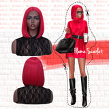 NOBLE Synthetic Lace Front Wig | 11 Inch  Colorful Bob | Flame Scarlet | L Alia - Noblehair