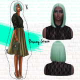 NOBLE Synthetic Lace Front Wig | 11 Inch  Colorful Bob | Biscay Green | L Alia - Noblehair