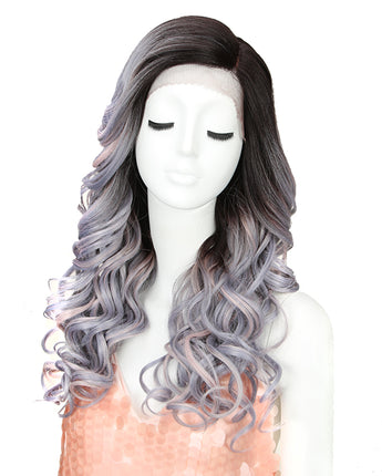 NOBLE Synthetic Lace Front Wig | 22 Inch Tousled Wave | Granny Grey | H Helen - Noblehair