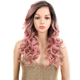 NOBLE Betty Synthetic Lace Front Wigs For Women丨22 Inch Wave Curls Pink Wig - Noblehair
