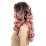 NOBLE Betty Synthetic Lace Front Wigs For Women丨22 Inch Wave Curls Pink Wig - Noblehair