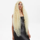 41 Inch Super Long Wavy Black Synthetic  Wig | NOBLE Bohemian Synthetic  Water Wave Long Kinky Straight Curly Wavy Lace Front Wigs