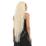 NOBLE Bohemian Synthetic HD Lace Front Wigs丨41 Inch Super Long Wavy White Blonde Wig - Noblehair