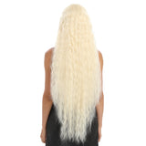NOBLE Bohemian Synthetic HD Lace Front Wigs丨41 Inch Super Long Wavy White Blonde Wig - Noblehair
