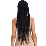 NOBLE 33 Inch Long Box Braided Wigs 13*7 Synthetic Lace Frontal Wig   | Black Color - Noblehair