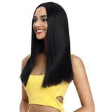 NOBLE Synthetic Lace Front Wig | 19.5 Inch Blunt Cut Straight  | Black Color |  Janelle - Noblehair